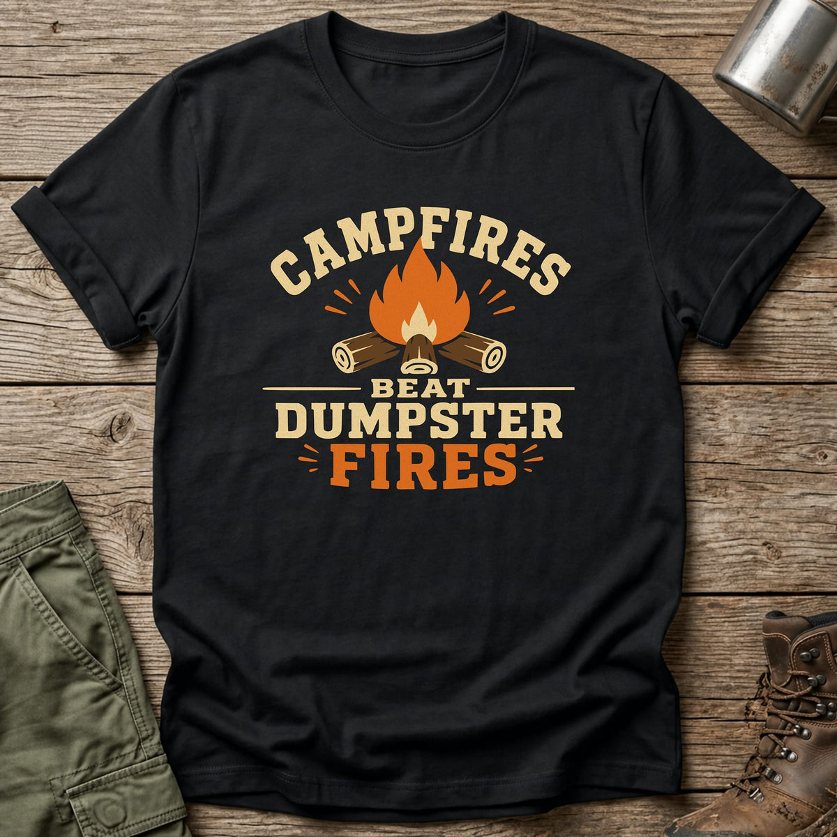 Campfires Beat Dumpster Fires T-Shirt - One Day Wry