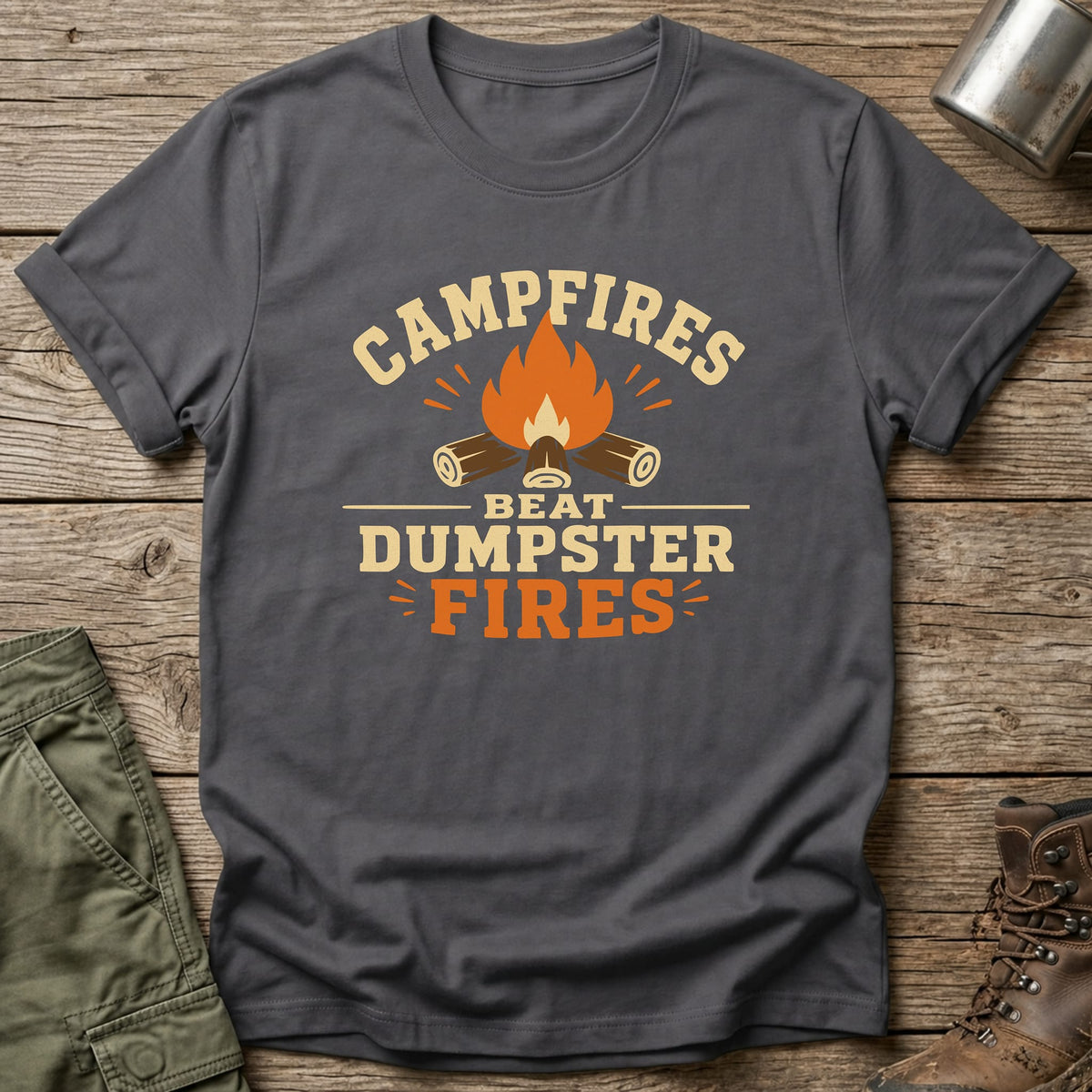 Campfires Beat Dumpster Fires T-Shirt - One Day Wry