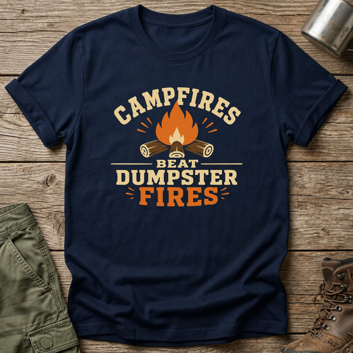 Campfires Beat Dumpster Fires T-Shirt - One Day Wry