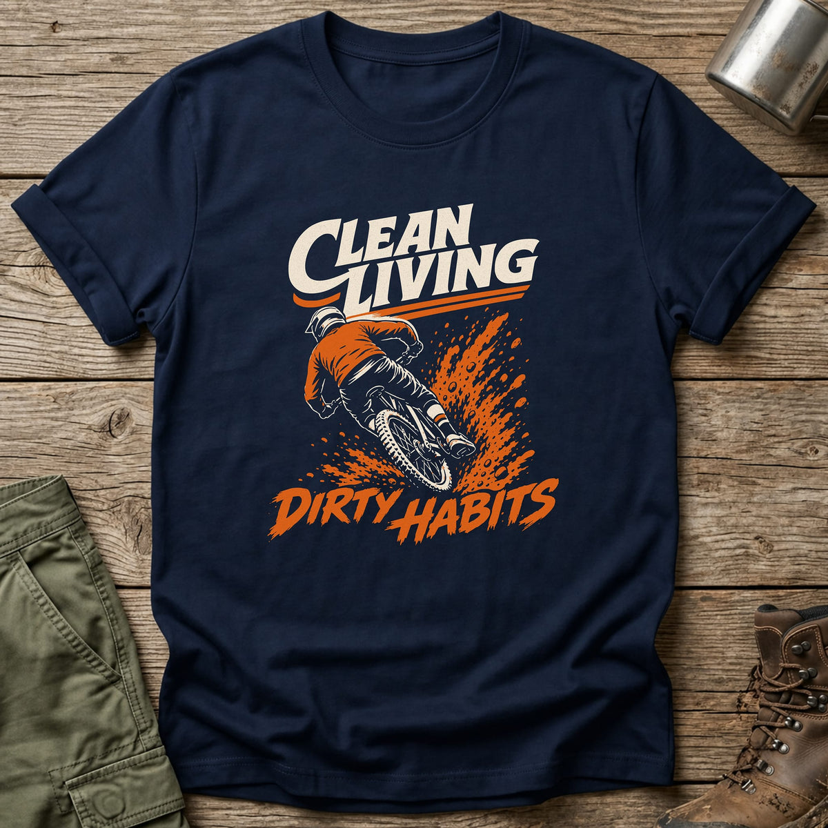Clean Living Dirty Habits T-Shirt - One Day Wry