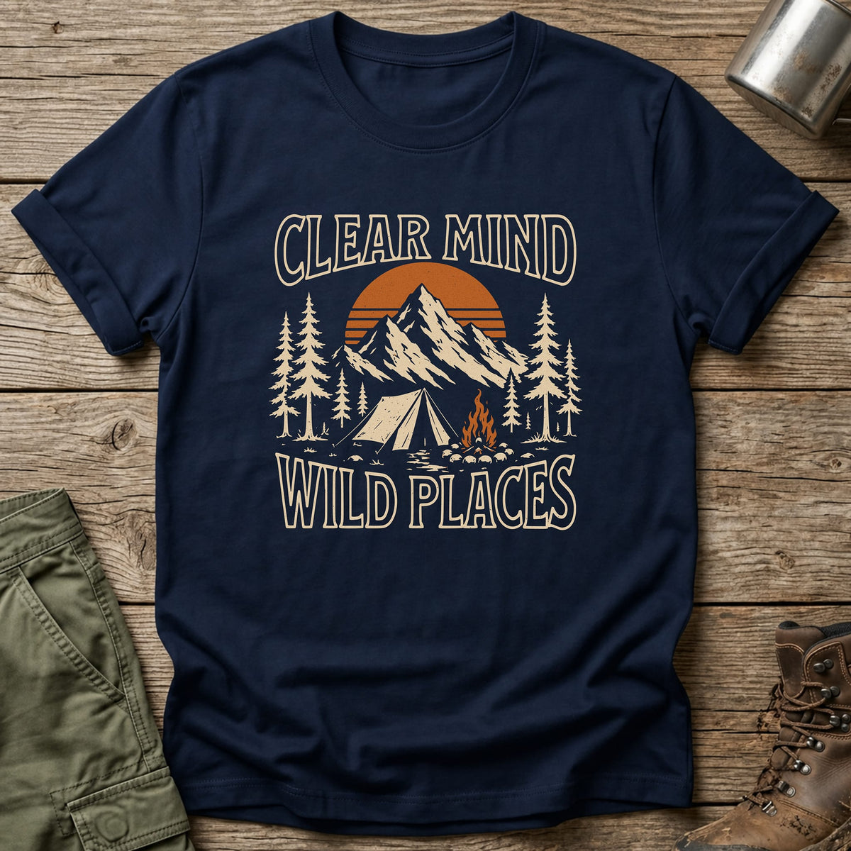 Clear Mind Wild Places T-Shirt - One Day Wry