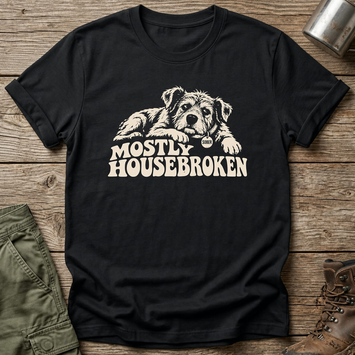 Mostly Housebroken T-Shirt - One Day Wry