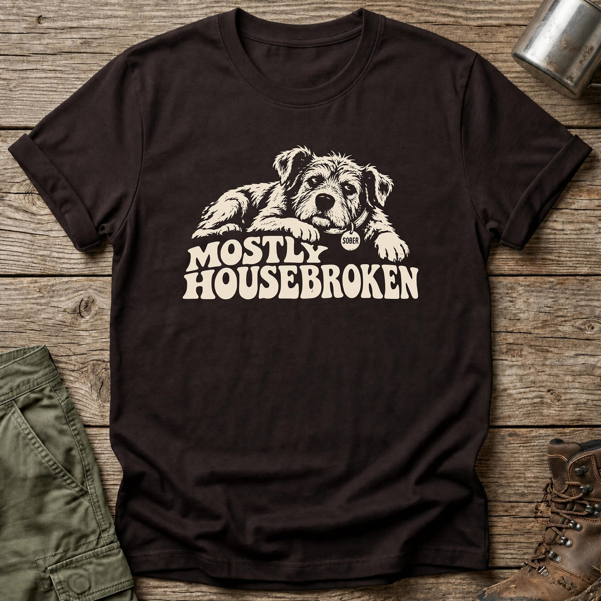 Mostly Housebroken T-Shirt - One Day Wry
