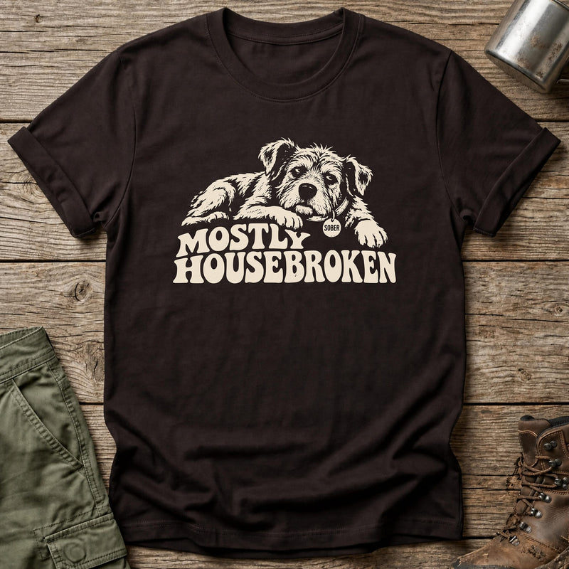 Mostly Housebroken T-Shirt - One Day Wry