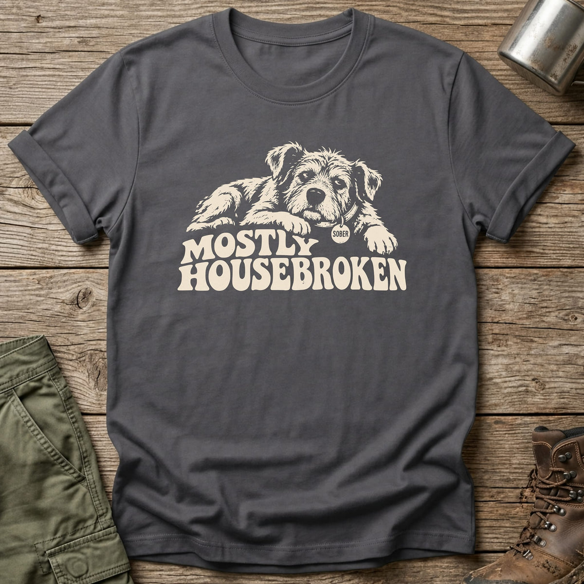 Mostly Housebroken T-Shirt - One Day Wry
