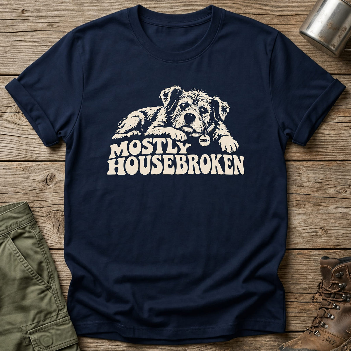 Mostly Housebroken T-Shirt - One Day Wry