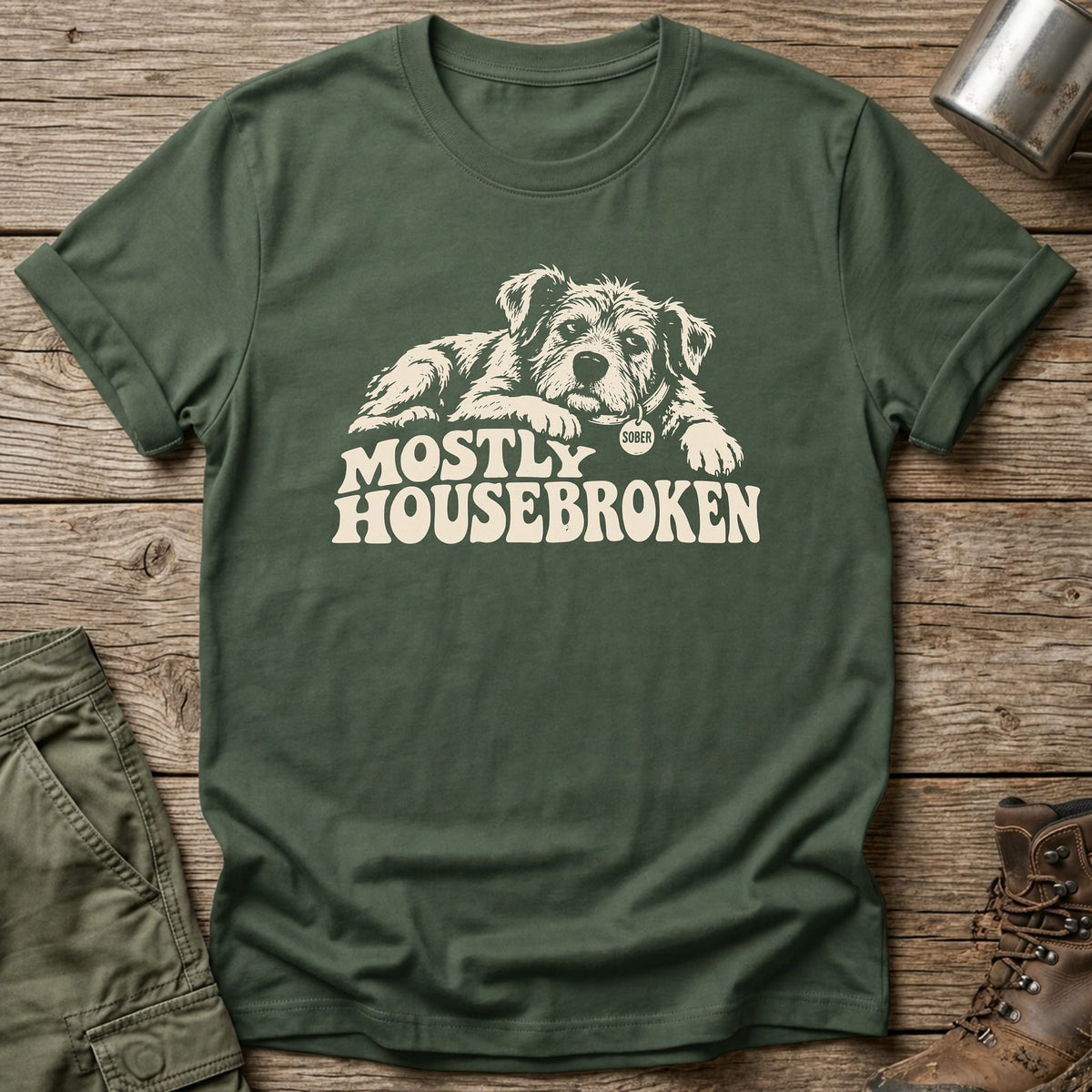 Mostly Housebroken T-Shirt - One Day Wry