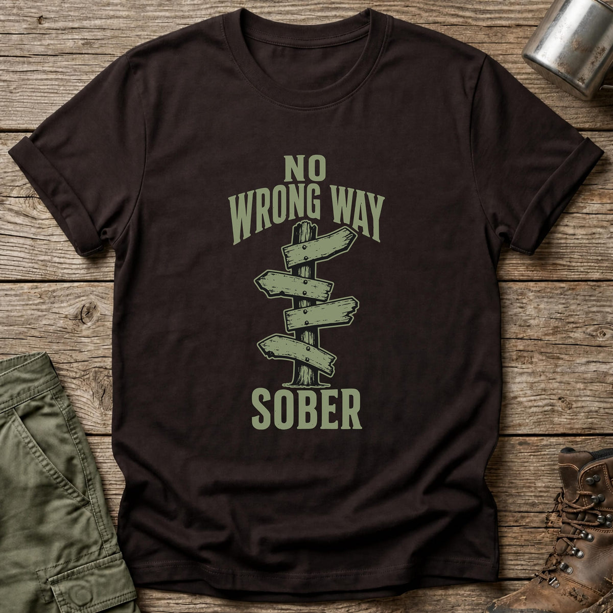 No Wrong Way Sober T-Shirt - One Day Wry