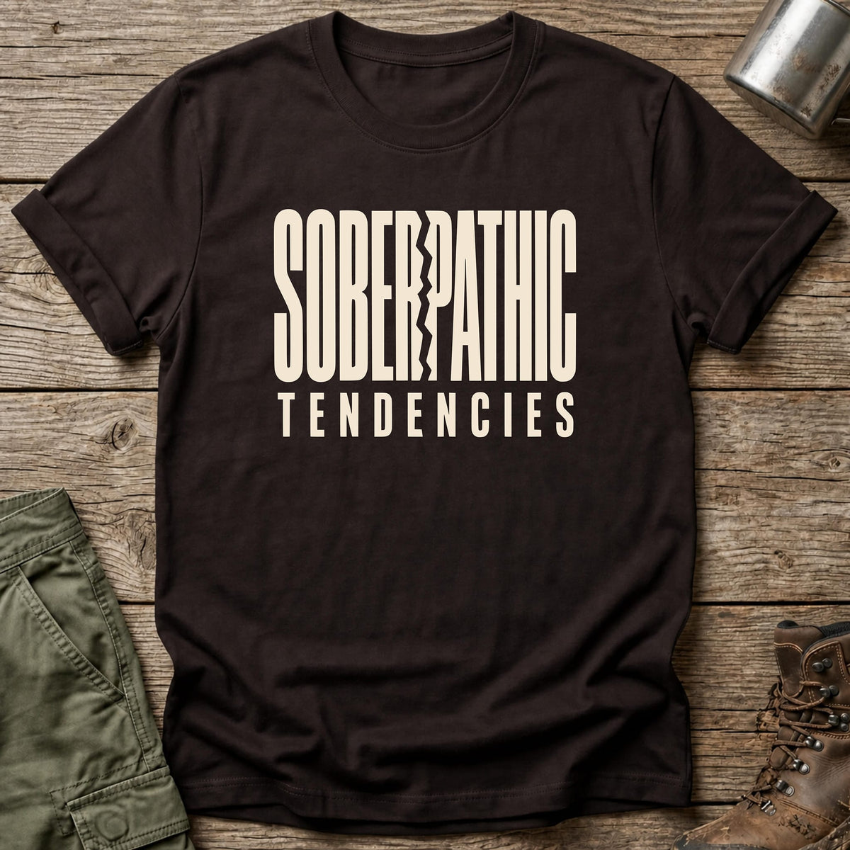 Soberpathic Tendencies T-Shirt - One Day Wry